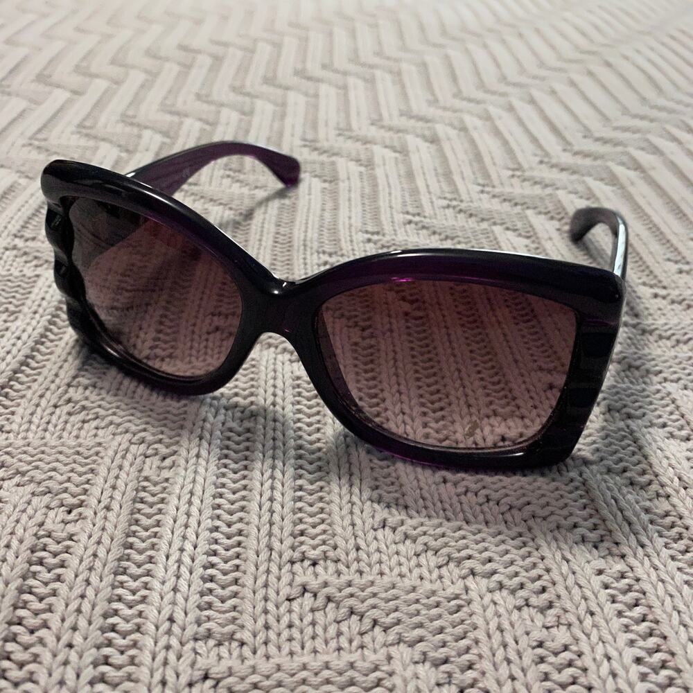 John Galliano dark purple cat eye sunglasses